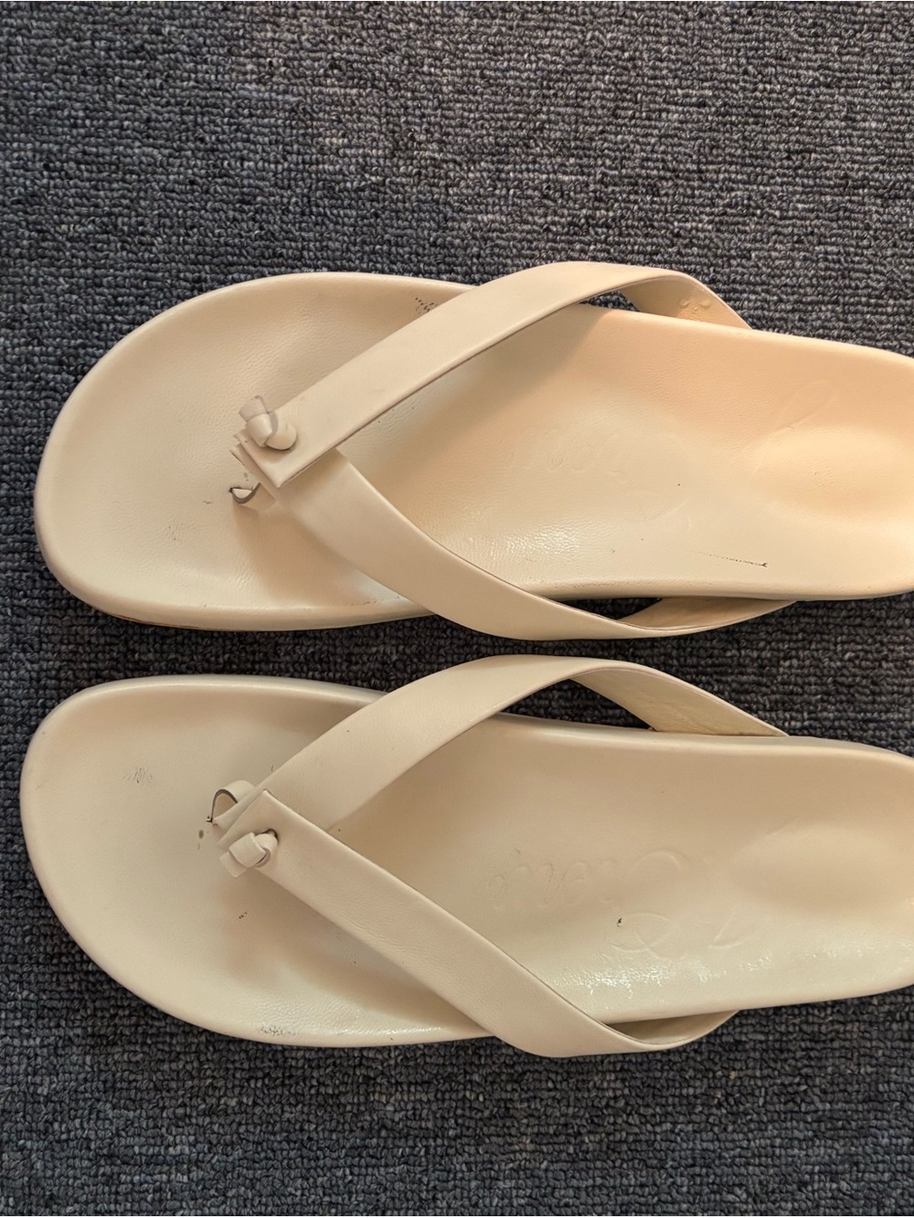 J. Crew Cream Minimalist Flip-Flop Sandals